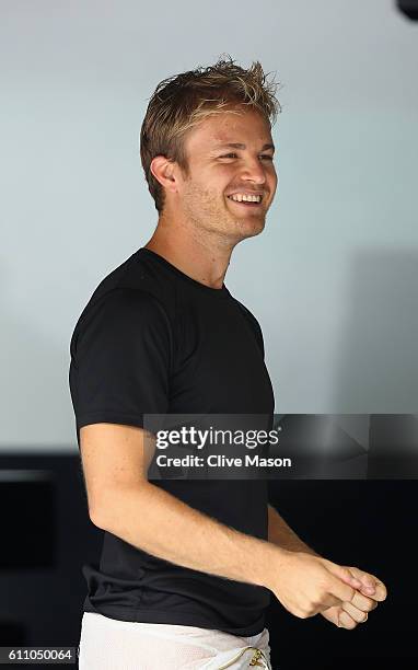 Nico Rosberg of Germany and Mercedes GP in the garage during previews for the Malaysia Formula One Grand Prix at Sepang Circuit on September 29, 2016...