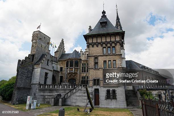 het steen fortress antwerp - antwerp city belgium stock pictures, royalty-free photos & images