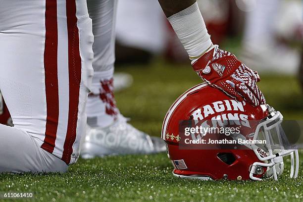 Louisiana-Lafayette Ragin Cajuns helmet is seen during a game at Yulman Stadium on September 24, 2016 in New Orleans, Louisiana.