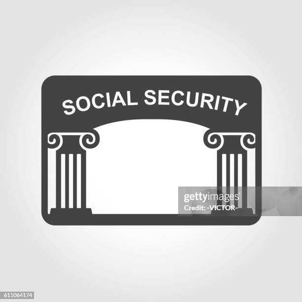 stockillustraties, clipart, cartoons en iconen met social security icon - iconic series - social security kaart