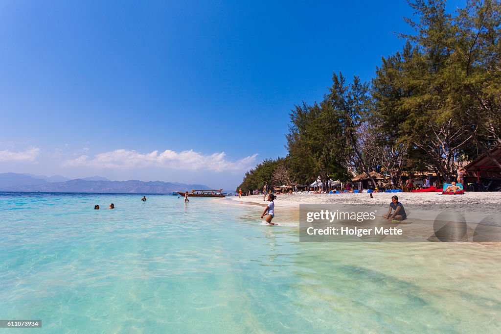 Beach in the Gili Islands in Lombok, Indonesia