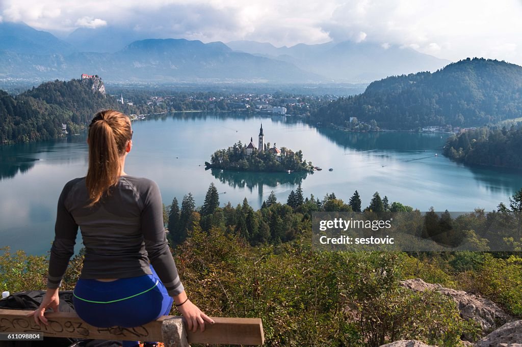 Panoramic view of Lake Bled