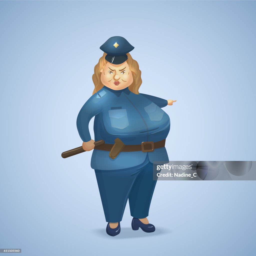 Mujer Policía Uniformada Personaje De Policía De Dibujos Animados Vector  Ilustración de stock - Getty Images