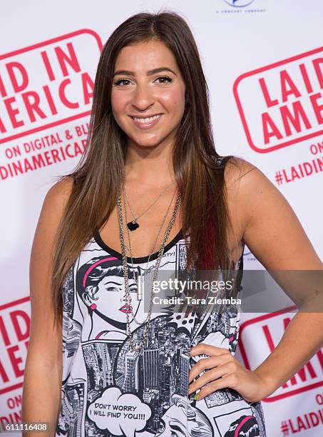 YouTube personality/actress Gabbie Hanna attends the premiere of "Laid In America" at AMC Universal City Walk on September 28, 2016 in Universal...