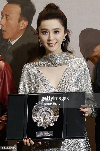 Actress Fan Bingbing attends the press conference of film "I Am Not Madame Bovary" on September 28, 2016 in Beijing, China.