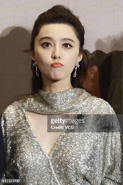 Actress Fan Bingbing attends the press conference of film "I Am Not Madame Bovary" on September 28, 2016 in Beijing, China.