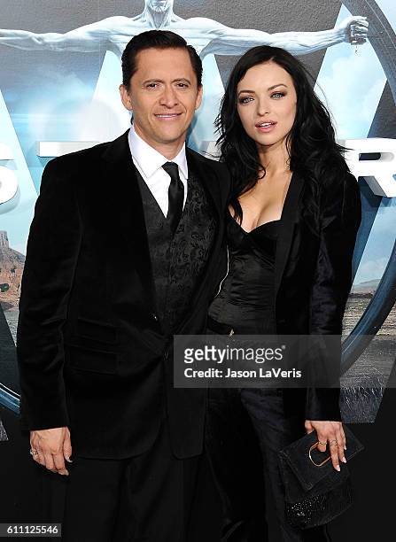 Actor Clifton Collins Jr. And Francesca Eastwood attend the premiere of "Westworld" at TCL Chinese Theatre on September 28, 2016 in Hollywood,...