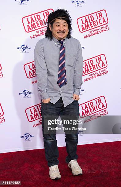 Actor/comedian Bobby Lee attends the premiere of 'Laid In America' at AMC Universal City Walk on September 28, 2016 in Universal City, California.