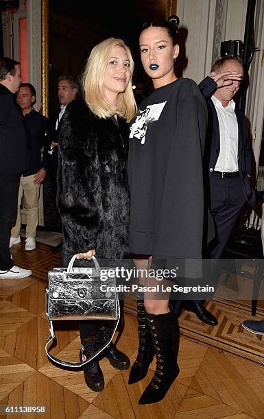 Camille Seydoux and Adele Exarchopoulos attend FENTY x PUMA by Rihanna at Hotel Salomon de Rothschild on September 28, 2016 in Paris, France.