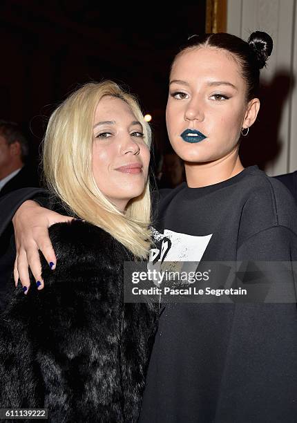 Camille Seydoux and Adele Exarchopoulos attend FENTY x PUMA by Rihanna at Hotel Salomon de Rothschild on September 28, 2016 in Paris, France.