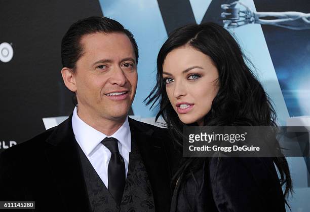 Actors Francesca Eastwood and Clifton Collins Jr. Arrive at the premiere of HBO's "Westworld" at TCL Chinese Theatre on September 28, 2016 in...