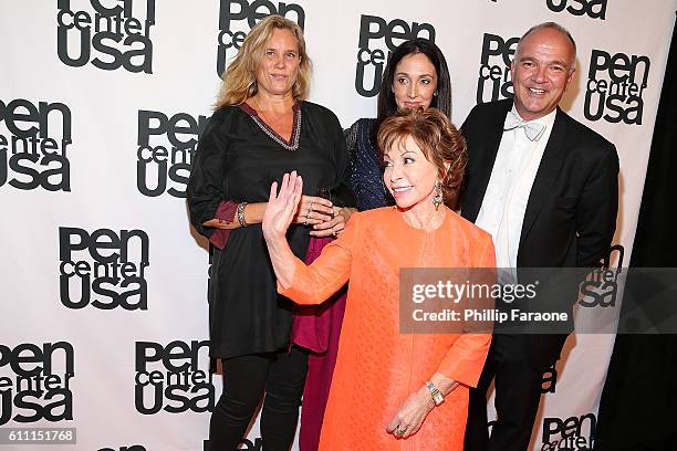 Miranda Heller, Michelle Franke; Marvin Putnam, and Isabel Allende attend PEN Center USA's 26th Annual Literary Awards Festival honoring Isabel...