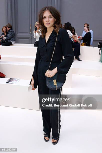 Actress Morgane Polanski attends the Chloe show as part of the Paris Fashion Week Womenswear Spring/Summer 2017 on September 29, 2016 in Paris,...