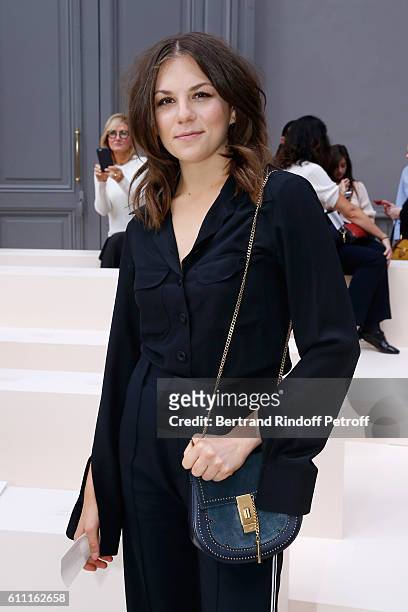 Actress Morgane Polanski attends the Chloe show as part of the Paris Fashion Week Womenswear Spring/Summer 2017 on September 29, 2016 in Paris,...