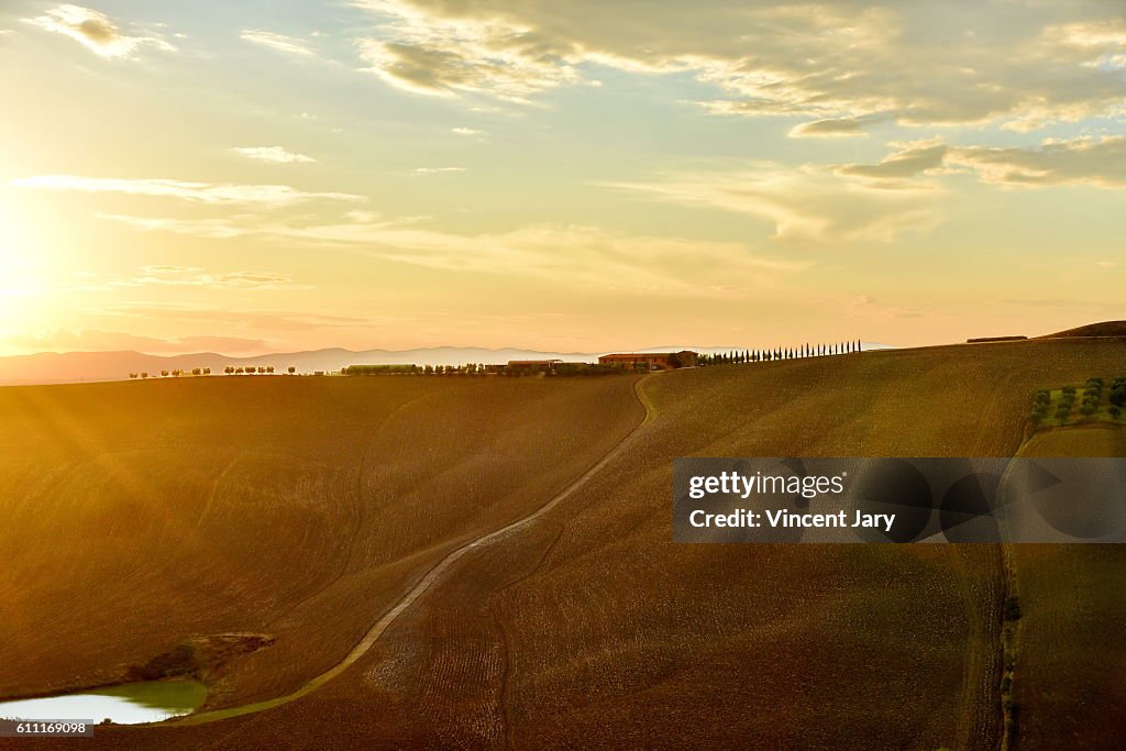Tuscany sunset belvedere Italy