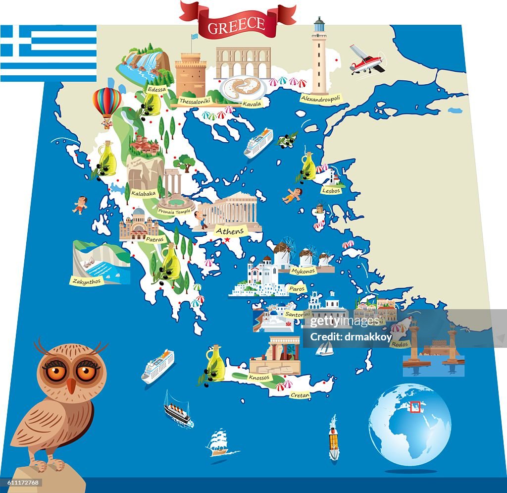 Greece Cartoon map1-A