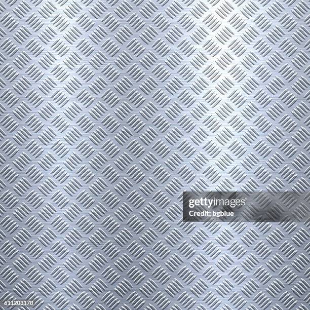 background of metal diamond plate in silver color - diamond plate stock illustrations