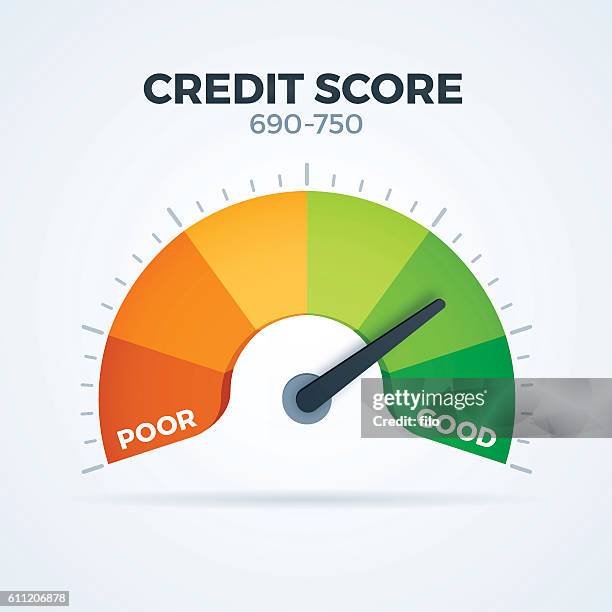 illustrazioni stock, clip art, cartoni animati e icone di tendenza di punteggio di credito  - meter