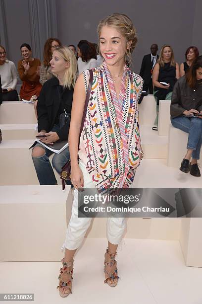 Actress Alice Isaaz attends the Chloe show as part of the Paris Fashion Week Womenswear Spring/Summer 2017 on September 29, 2016 in Paris, France.