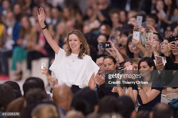 Designer Clare Waight Keller is seen on the runway during the Chloe show as part of the Paris Fashion Week Womenswear Spring/Summer 2017 on September...