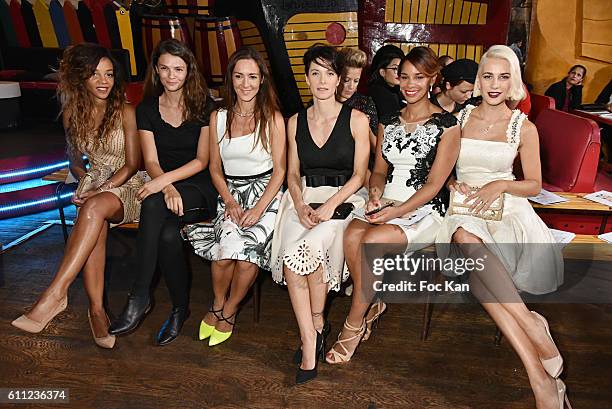 Louisy Joseph, Stephanie Pasterkamp, Emmanuelle Boidron, Laetitia Fourcade, Alicia Fall and Clizia Incorvaia attend the Christophe Guillarme show as...