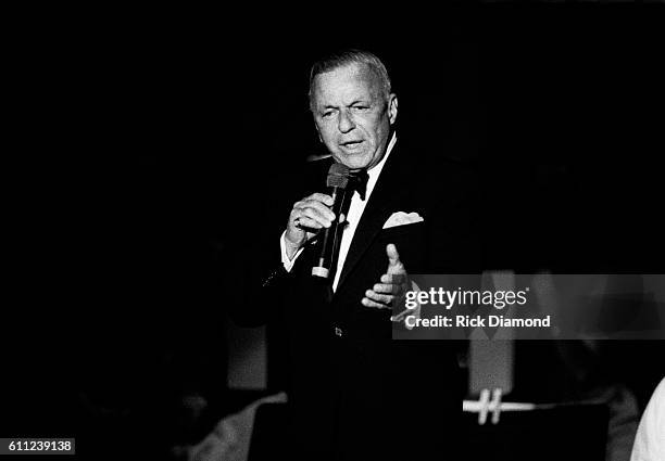 Frank Sinatra performs at Chastain Park Amphitheater in Atlanta, Georgia on July 6, 1991