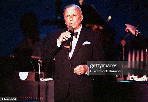 Frank Sinatra performs at Chastain Park Amphitheater in Atlanta, Georgia on July 6, 1991