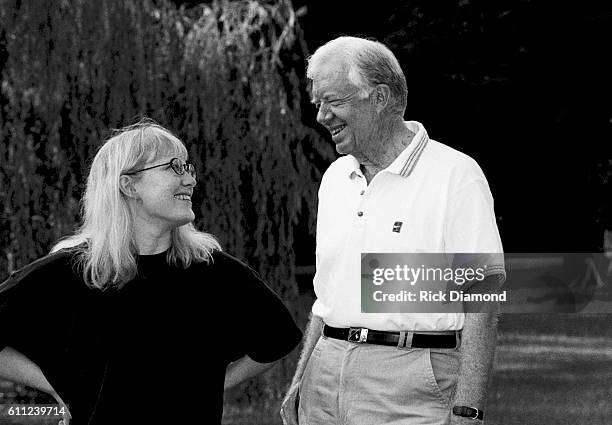 President Carter and Amy Carter photo shoot for their new children's book, "The Little Baby Snoogle-Fleejer," in Plains Georgia on August 21, 1995