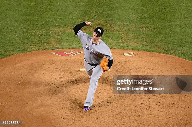 Jose Fernandez of the Miami Marlins delivers a pitch in the fourth inning of the game against the Arizona Diamondbacks at Chase Field on June 11,...