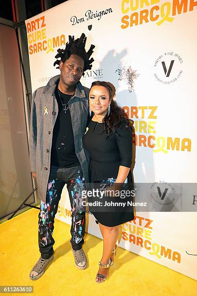 Bradley Theodore and Zulema Arroyo attend 2nd Annual Artz Cure Sarcoma Benefit Auction at Corkbuzz Restaurant & Wine Bar on September 28, 2016 in New...