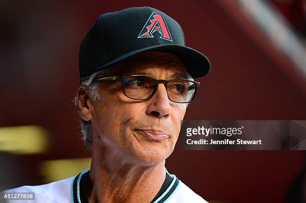 Dave McKay of the Arizona Diamondbacks looks on from the dugout in the game against the Los Angeles Dodgers at Chase Field on June 14, 2016 in...