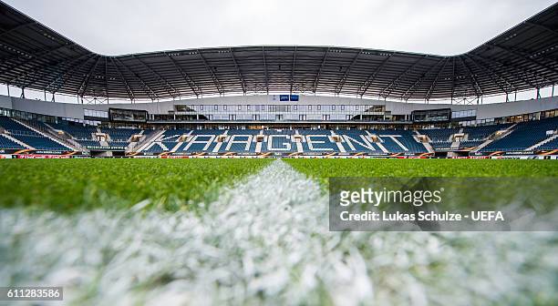 General view of the stadium prior to the UEFA Europa League match between KAA Gent and Konyaspor at Ghelamco Arena on September 29, 2016 in Gent,...