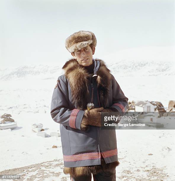 Charles, Prince of Wales during a tour of the Northwest Territories of Canada, April 1975.