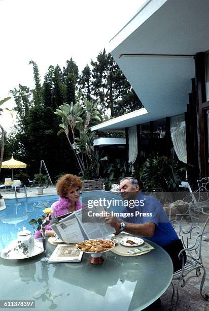 Ernest Borgnine and wife Tova in their home circa 1981in Beverly Hills, California.