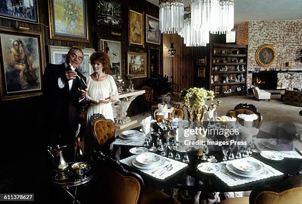 Ernest Borgnine and wife Tova in their home circa 1981in Beverly Hills, California.