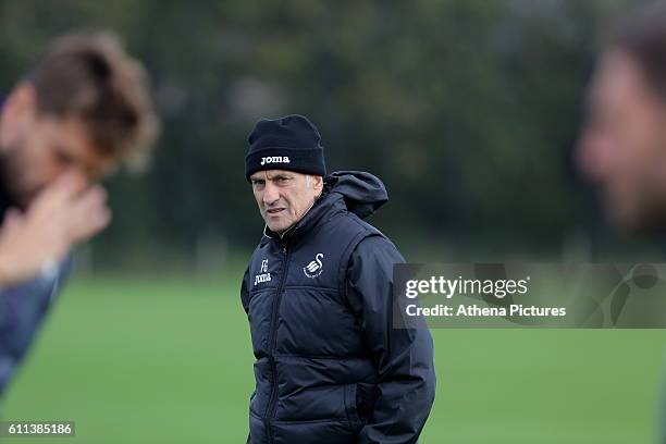 Manager Francesco Guidolin during the Swansea City Training at The Fairwood Training Ground on September 29, 2016 in Swansea, Wales.