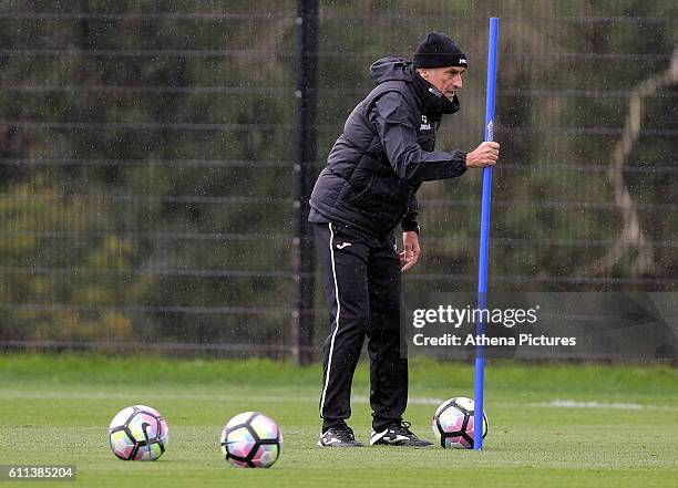 Manager Francesco Guidolin during the Swansea City Training at The Fairwood Training Ground on September 29, 2016 in Swansea, Wales.