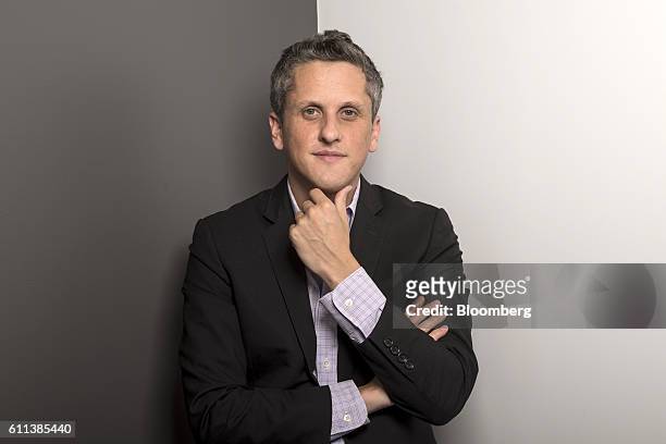 Aaron Levie, chief executive officer of Box Inc., stands for a photograph at the company's headquarters in Redwood City, California, U.S., on Monday,...