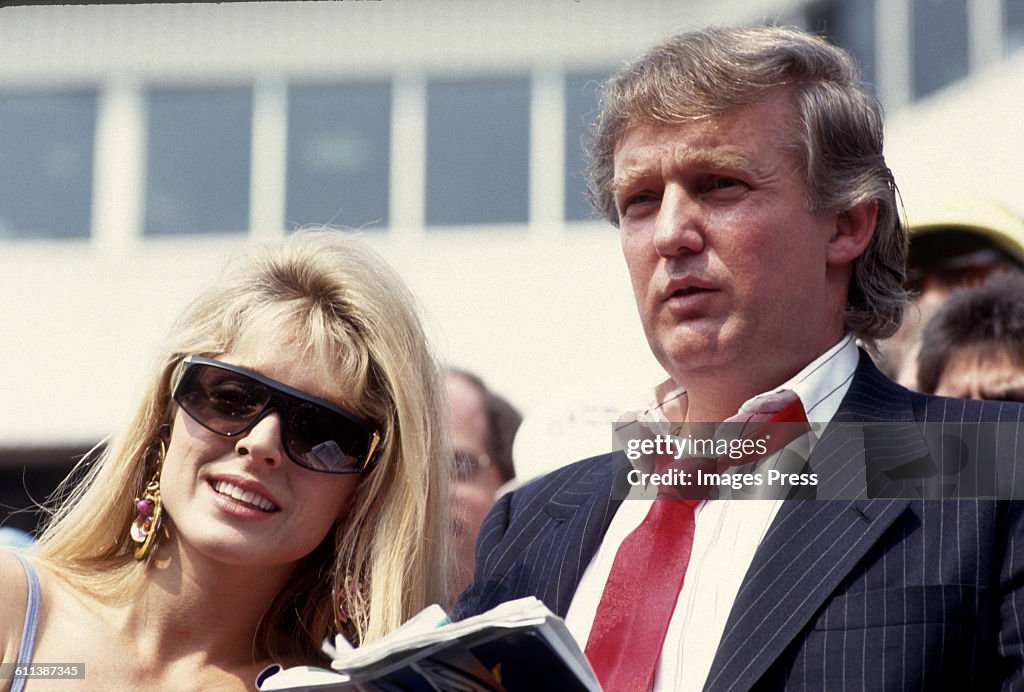 Donald Trump and Marla Maples at the US Open Tennis Tournament...