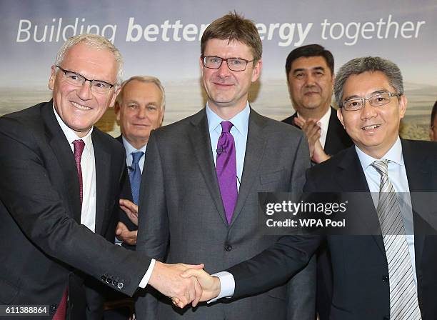 Jean-Bernard Levy chairman of EDF Group, French Foreign Minister Jean-Marc Ayrault, Greg Clark Secretary of State for Business, Chinese Energy...
