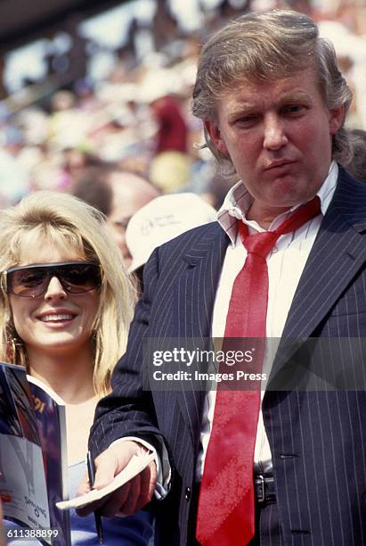 Donald Trump and Marla Maples at the US Open Tennis Tournament circa 1991 in Flushing, Queens.