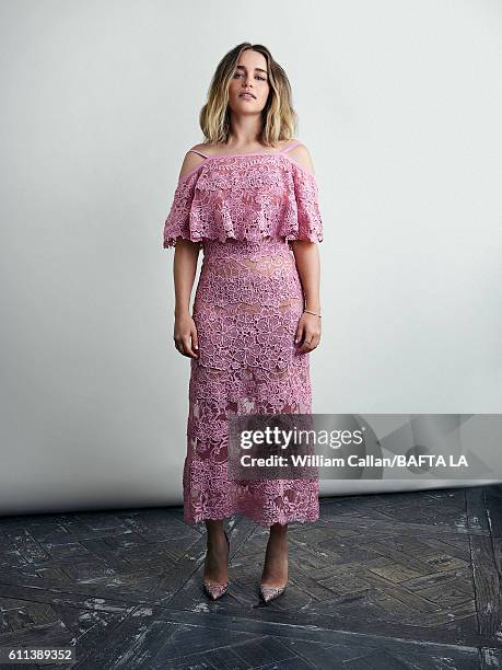 Actress Emilia Clarke of HBO's 'Game of Thrones' poses for a portrait BBC America BAFTA Los Angeles TV Tea Party 2016 at the The London Hotel on...