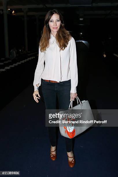 Mareva Galanter attends the Alexis Mabille show as part of the Paris Fashion Week Womenswear Spring/Summer 2017 on September 29, 2016 in Paris,...
