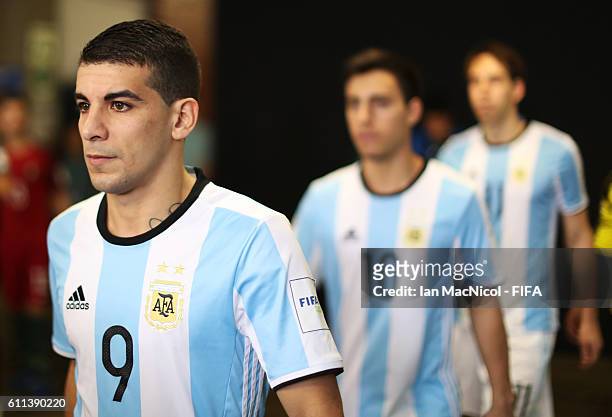 Cristian Borruto of Argentina is seen in the tunnel during the FIFA Futsal World Cup Semi Final match between Argentina and Portugal at the Coliseo...
