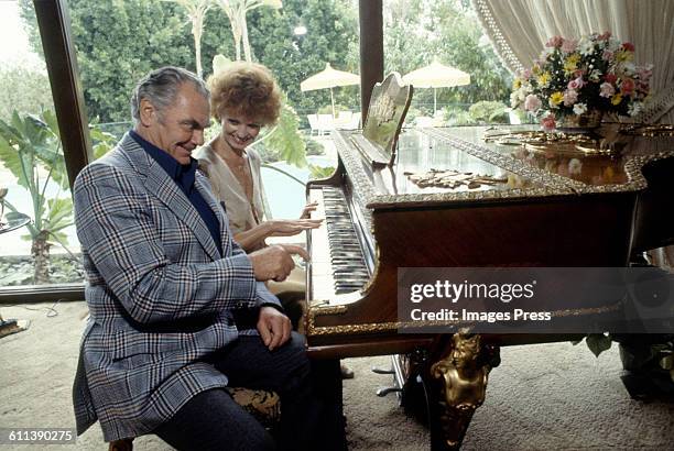 Ernest Borgnine and wife Tova in their home circa 1981in Beverly Hills, California.