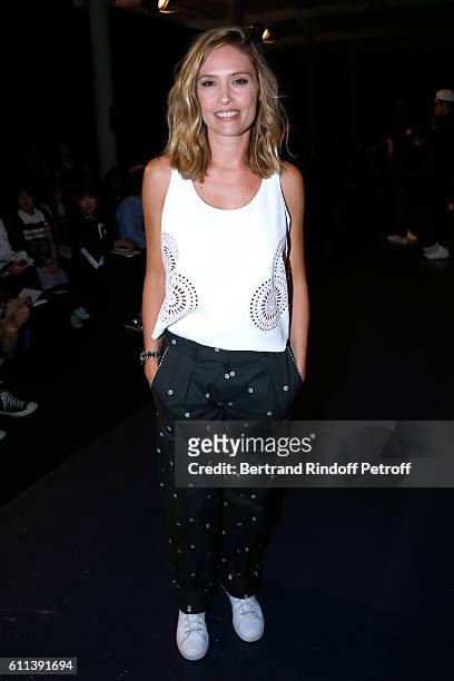 Actress Lilou Fogli attends the Alexis Mabille show as part of the Paris Fashion Week Womenswear Spring/Summer 2017 on September 29, 2016 in Paris,...