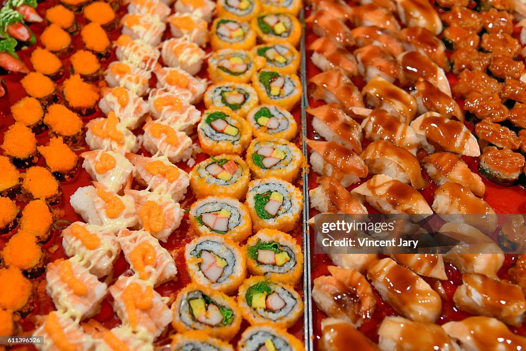 Sushi and maki platters Loy Kratong Bangkok Thailand
