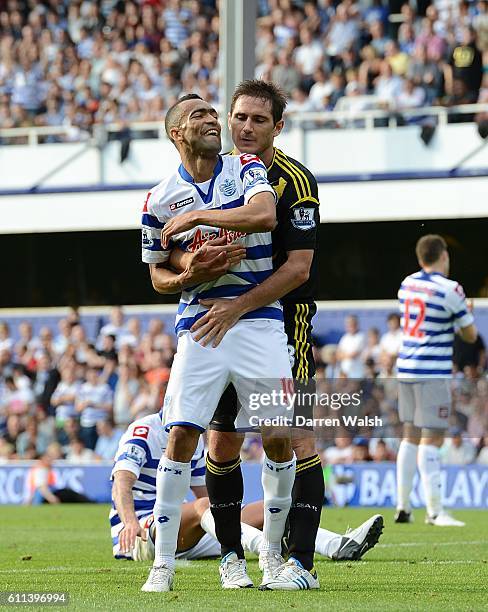 Queens Park Rangers' Jose Bosingwa and Chelsea's Frank Lampard