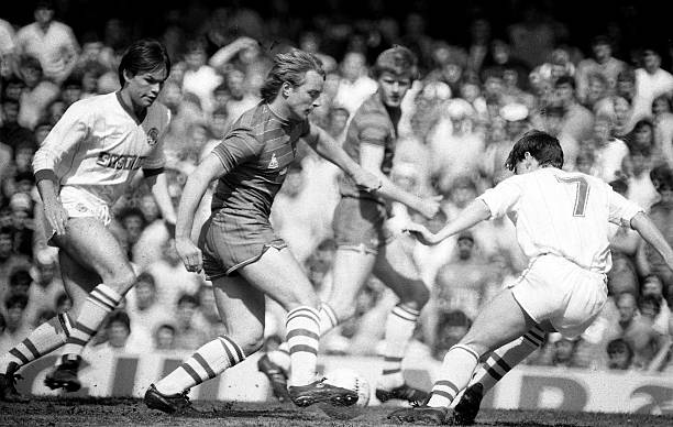 Chelsea 5 v Leeds United 0. Action of Chelsea FC player John Bumstead.