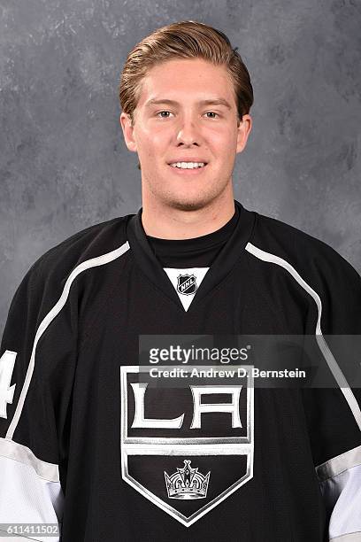 Miles Koules of the Los Angeles Kings poses for his official headshot for the 2016-2017 season on September 22, 2016 at the Toyota Sports Center in...